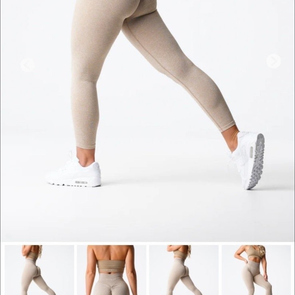 Beige High-Waisted Leggings